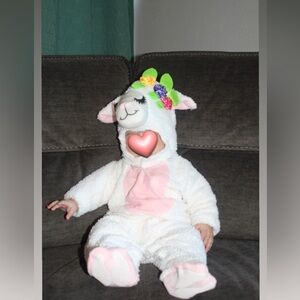 Baby Lamb Costume with Floral Headband